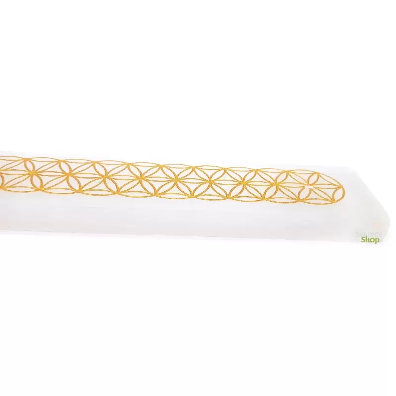 Porte encens Fleur de Vie en sélénite - 25cm
