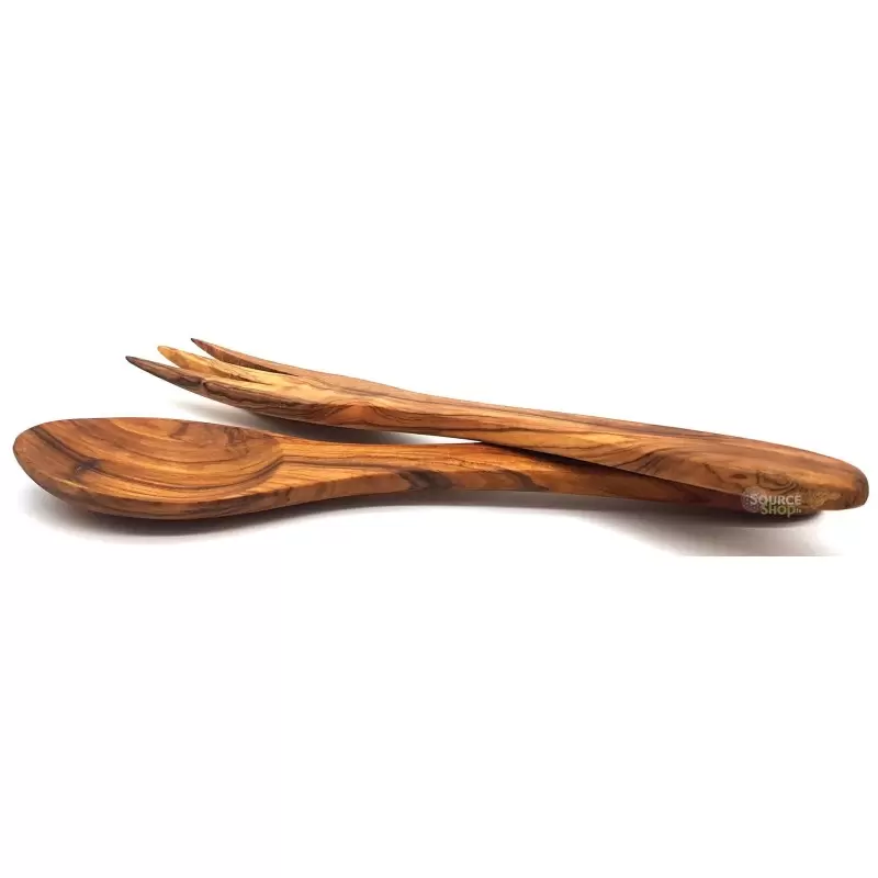 Couverts à salade en bois d'olivier - 20cm