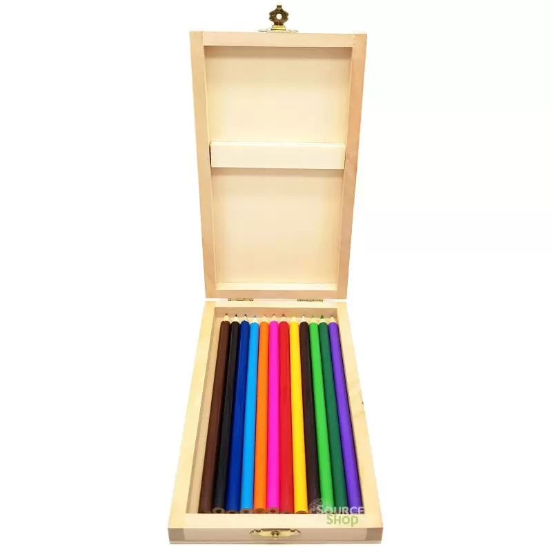 Coffret de crayons de couleurs en bois du Jura