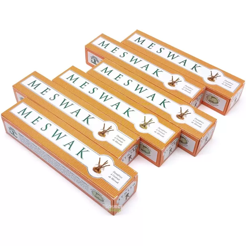 Lot de 5 Dentifrices ayurvédiques au meswak - siwak - Kerala Nature