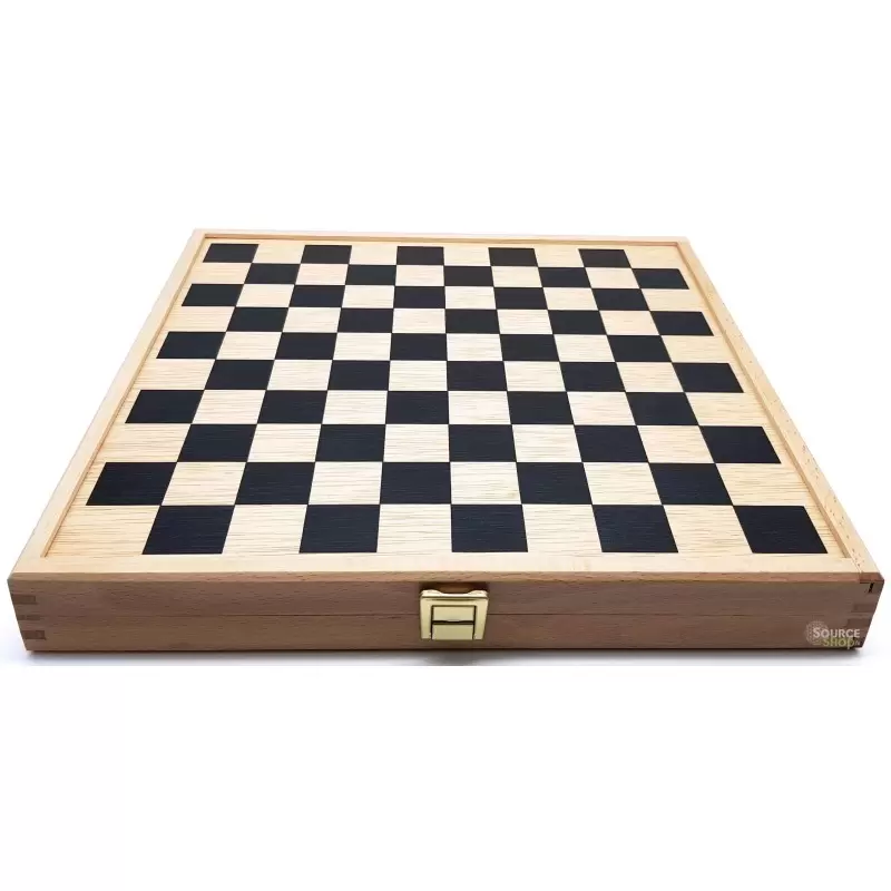 Coffret 4 jeux de société traditionnels en buis du Jura