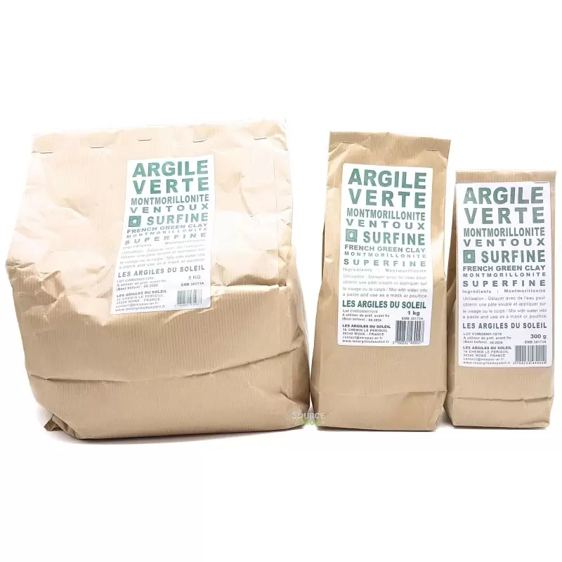 Argile verte Montmorillonite Ventoux - Surfine - Les Argiles du Soleil