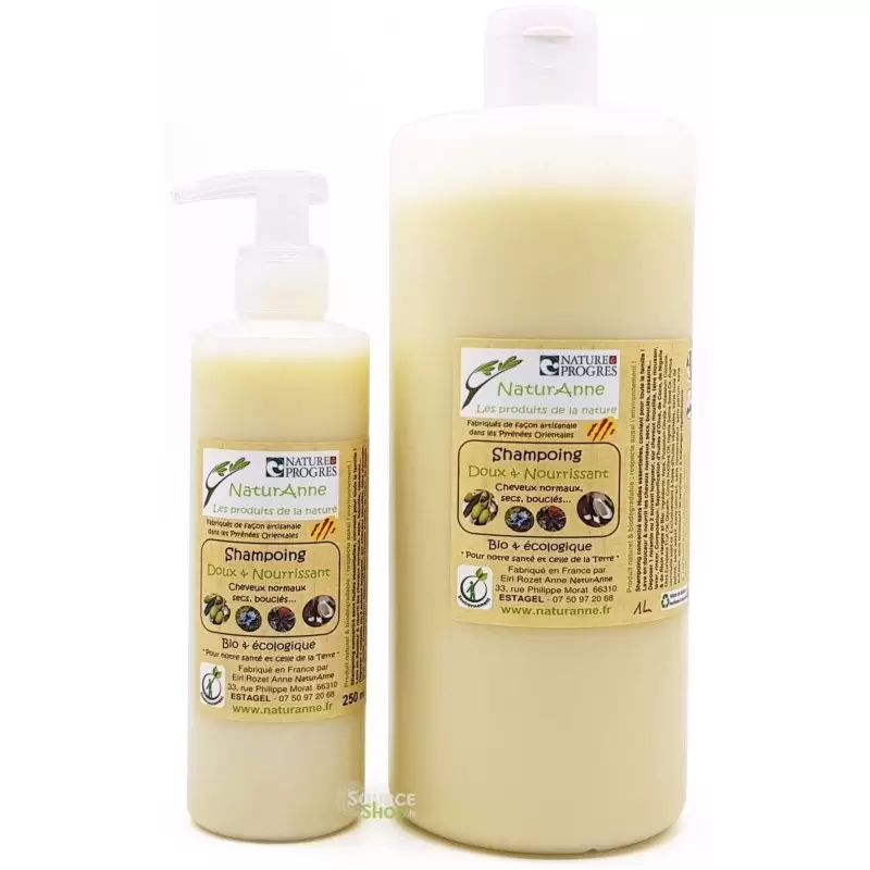 Shampooing BIO à la nigelle & ricin - Doux & nourrissant - Naturanne