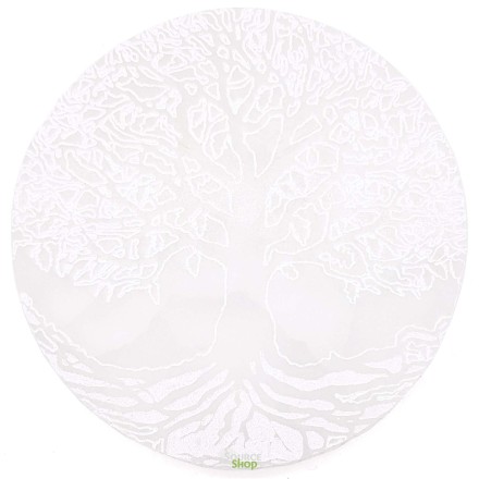 Plaque de rechargement en sélénite Arbre de Vie