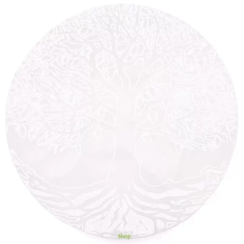 Plaque de rechargement en sélénite Arbre de Vie