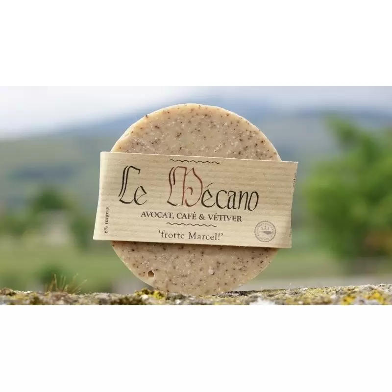 Savon exfoliant BIO café, avocat & vétiver "Le Mécano" - Savonnerie du Pilat