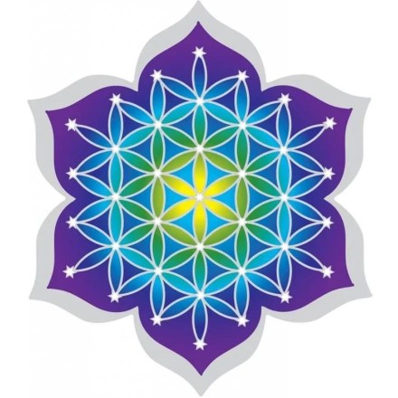 Grand adhésif / sticker attrape-soleil Fleur de Vie Lotus