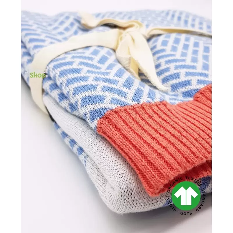 Couverture bébé tricot Panda en coton BIO - Coq en Pâte