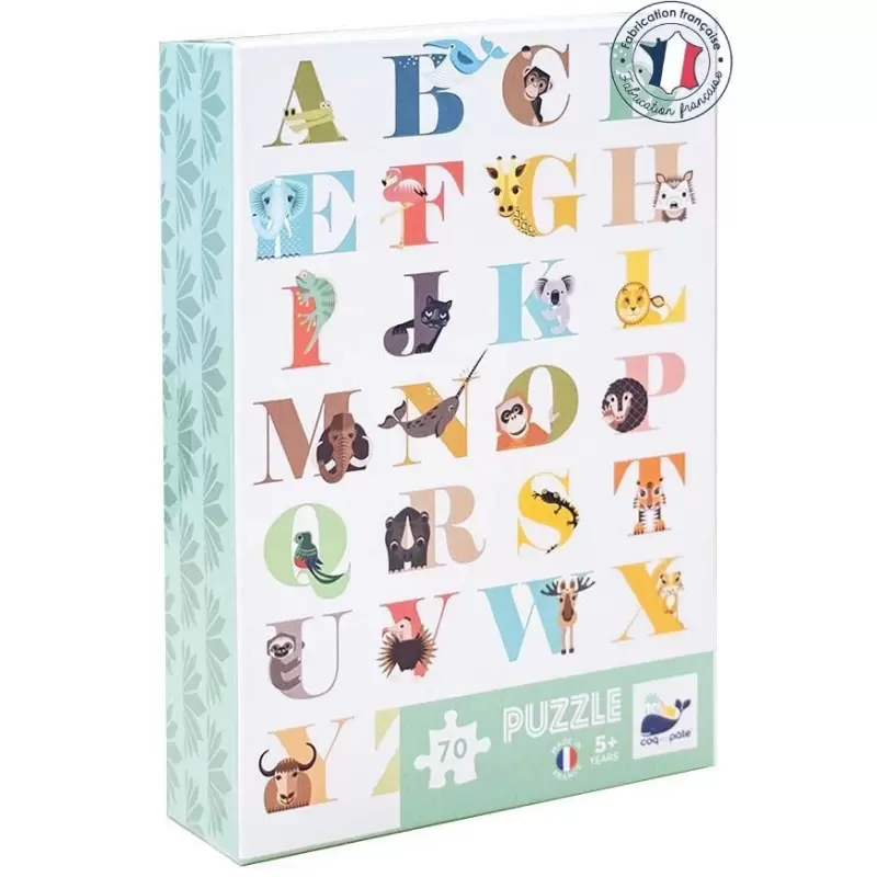 Puzzle Abécédaire - 70 pièces - 5 ans et + - Coq en Pâte