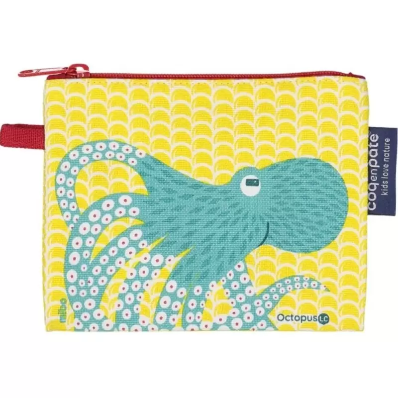 Porte-Monnaie Octopus en coton BIO