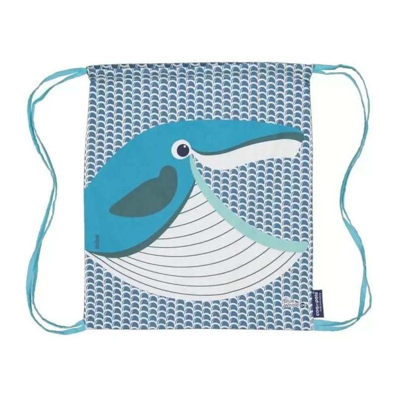 Sac d'activités enfant Baleine en coton BIO - Coq en Pâte