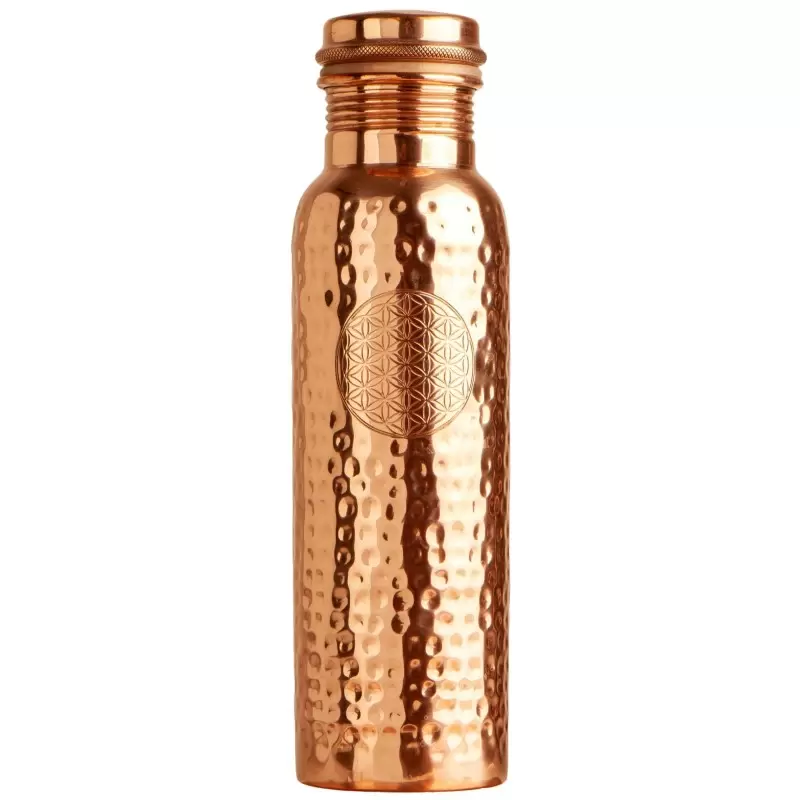 Bouteille cuivre Fleur de Vie gravée - 900ml
