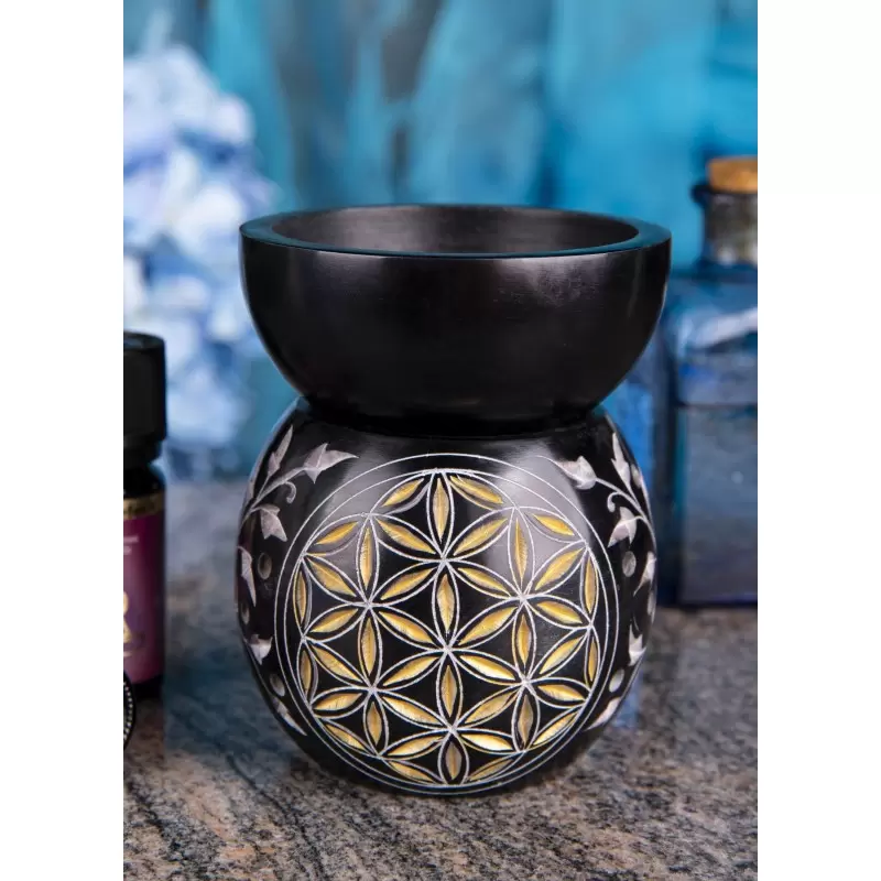 Brûleur d'huiles essentielles & aromatiques - Fleur de Vie