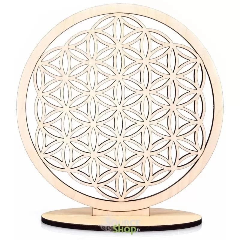 Fleur de vie en bois avec support