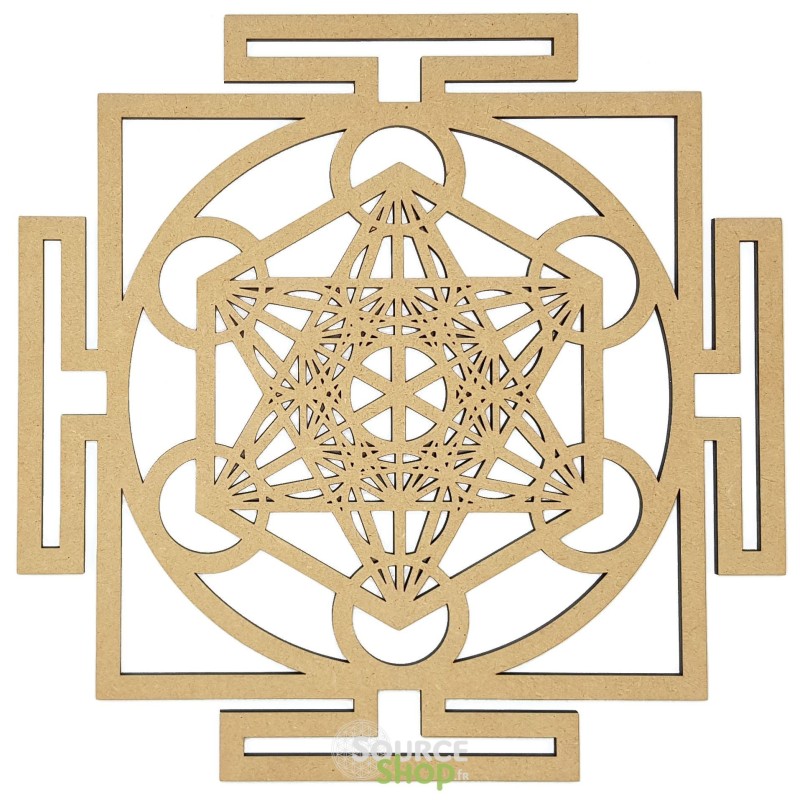 Metatron yantra en bois - Plaque de rechargement
