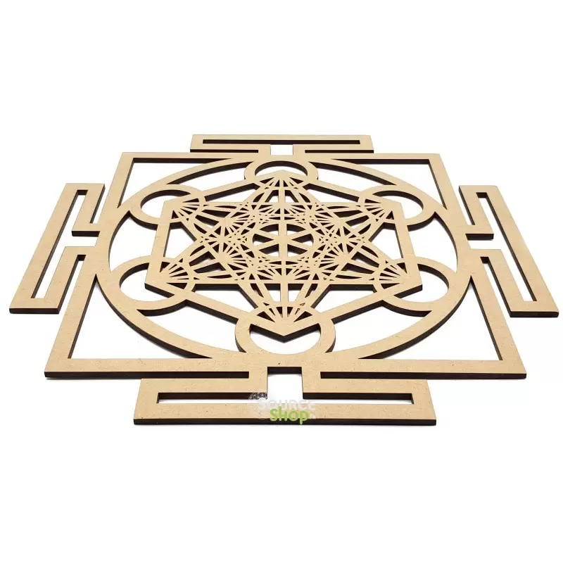 Metatron yantra en bois - Plaque de rechargement