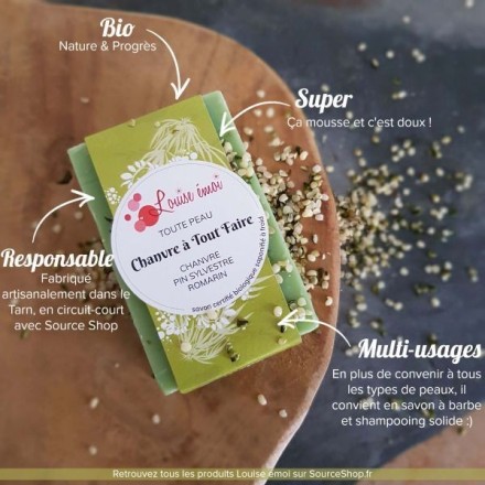 Savon / Shampooing BIO au Chanvre - Chanvre à Tout Faire - Louise émoi