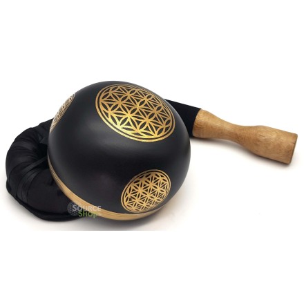 Coffret bol chantant noir Fleur de Vie