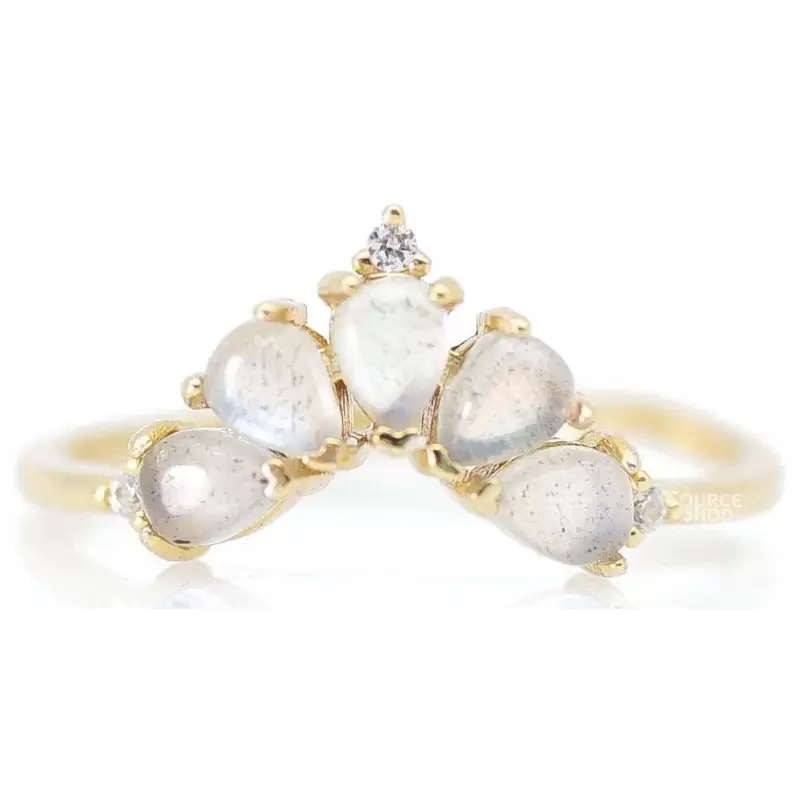 Bague Labradorite en Argent 925 - Réglable