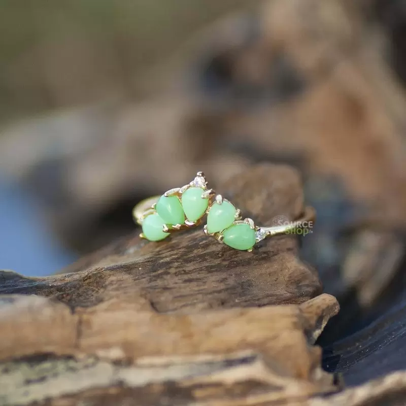 Bague Jade en Argent 925 - Réglable