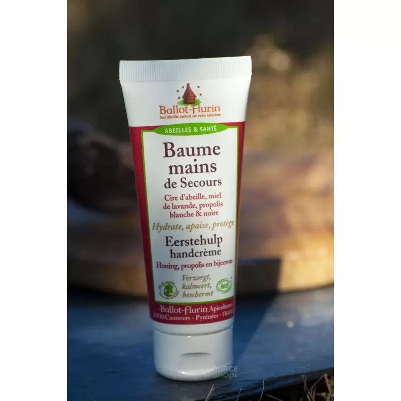 Baume mains de Secours bio au miel & propolis - 75ml | Ballot-Flurin