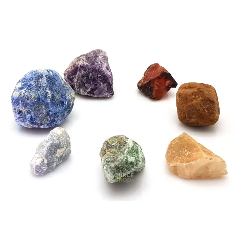 Kit pierres brutes 7 chakras - équilibrage des chakras