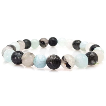 Bracelet en Aigue-Marine, Labradorite & Quartz Tourmaline