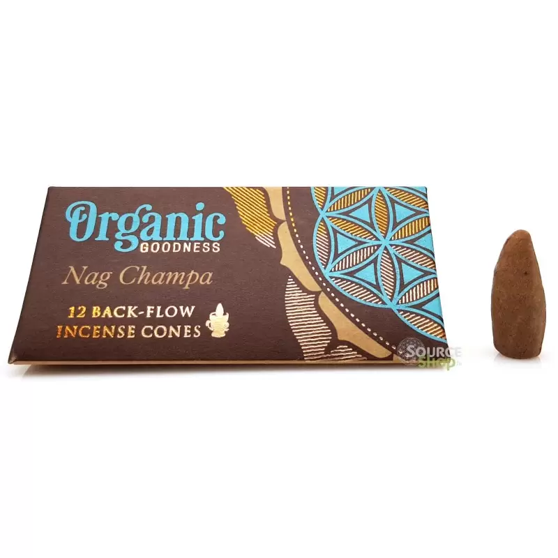 Cônes d'encens à refoulement Nag Champa backflow - Organic Goodness