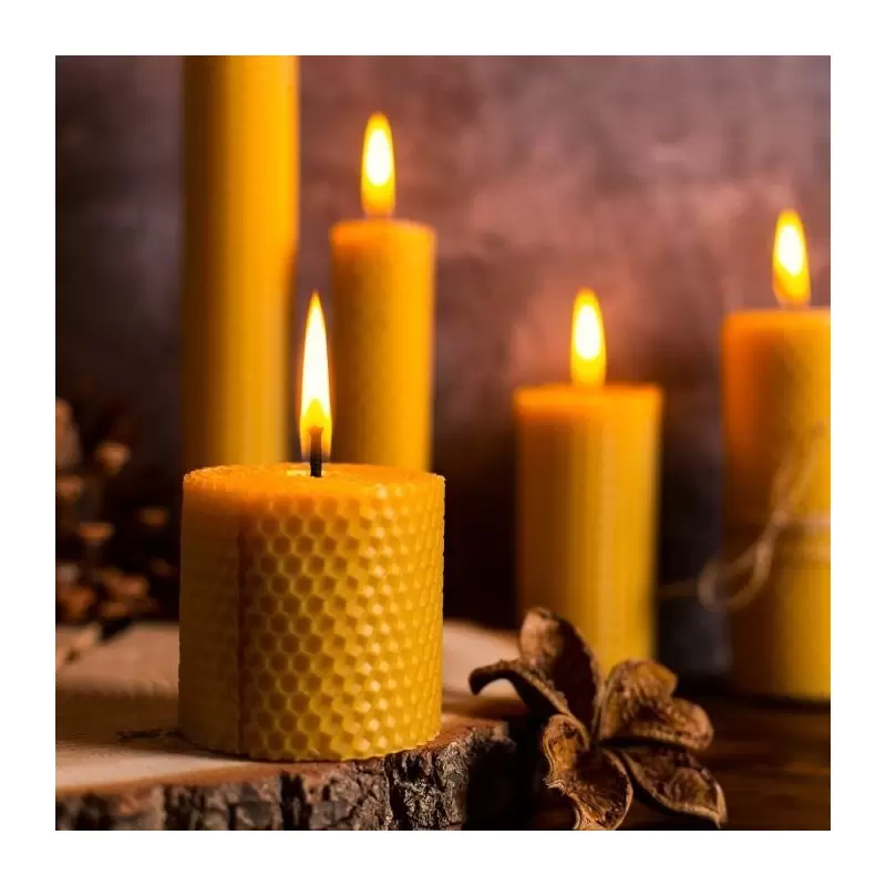 Bougie en cire d'abeille - sans huile essentielle - Made in France