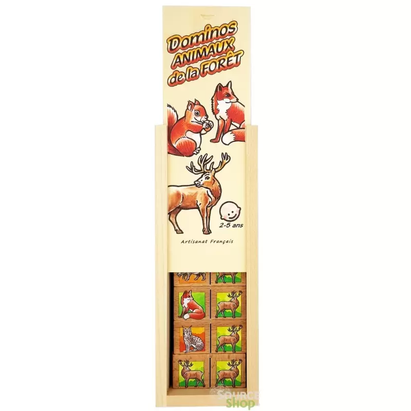 Domino "Animaux de la Forêt" en Tilleul & Hêtre du Jura - Artisanal