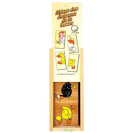 Jeu Mémory "Animaux de la Ferme" en Tilleul & Hêtre du Jura
