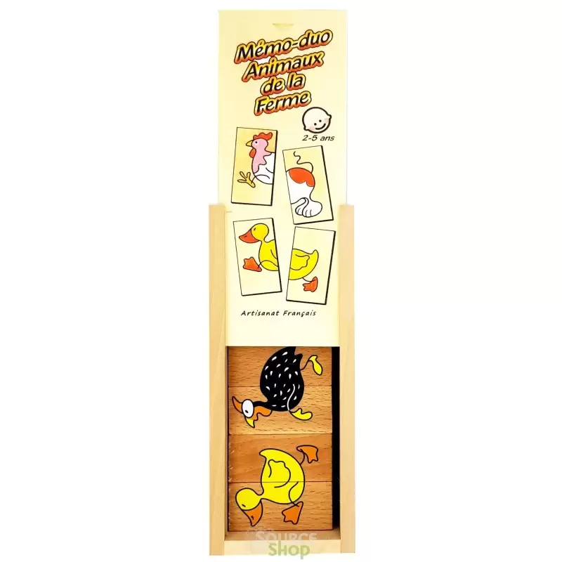 Jeu Mémory "Animaux de la Ferme" en Tilleul & Hêtre du Jura