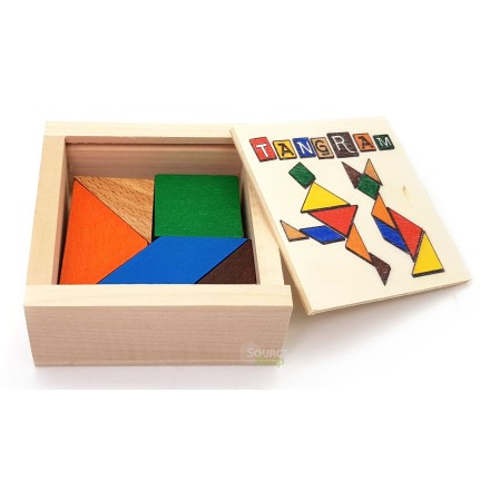 Tangram Montessori en bois du Jura
