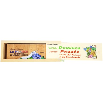 Domino / Puzzle carte de France en Tilleul & Hêtre du Jura