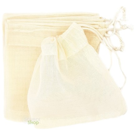 Lot de 5 sachets à thé réutilisables en coton BIO - Les Petites Confections