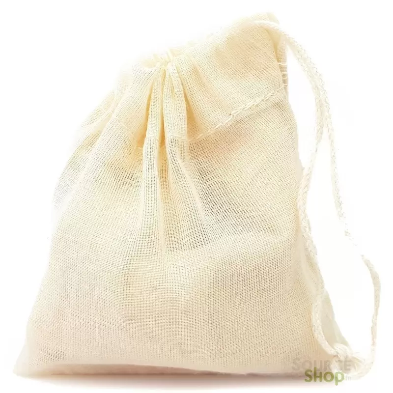 Lot de 5 sachets à thé réutilisables en coton BIO - Les Petites Confections