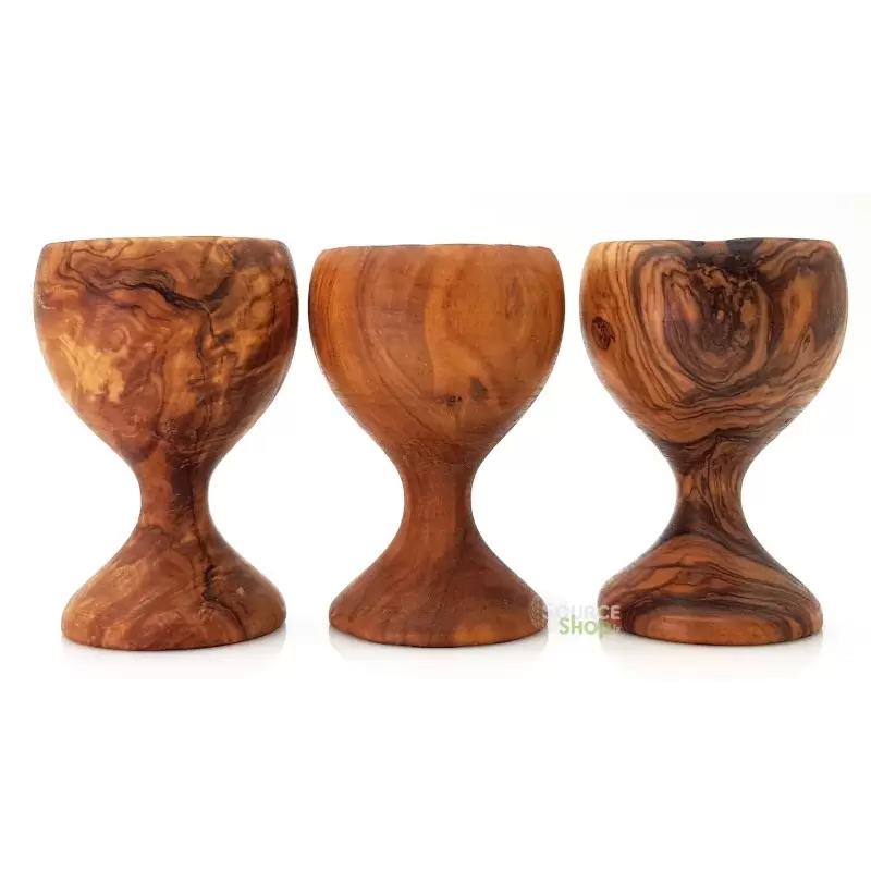 Coquetier en bois d'olivier