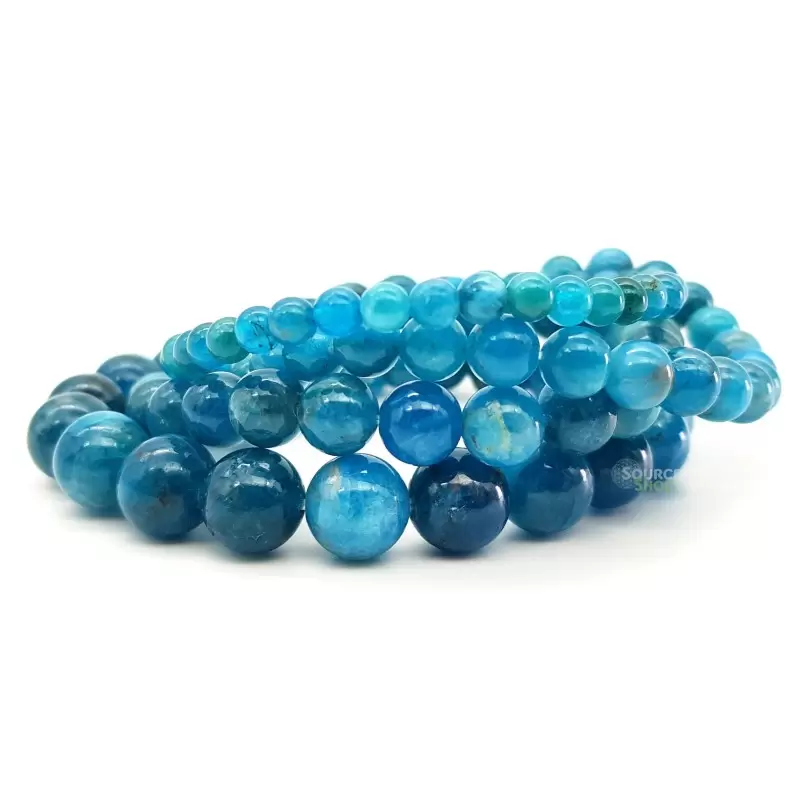 Bracelet Apatite bleue naturelle – Pierre de qualité AAA Extra