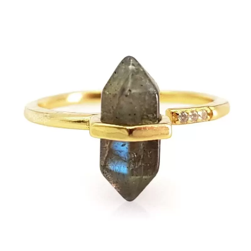Bague Labradorite en Argent 925 - Réglable