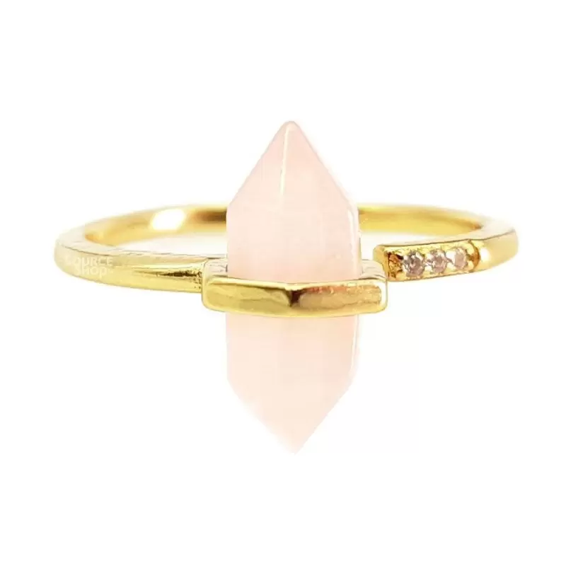 Bague Quartz Rose en Argent 925 - Réglable