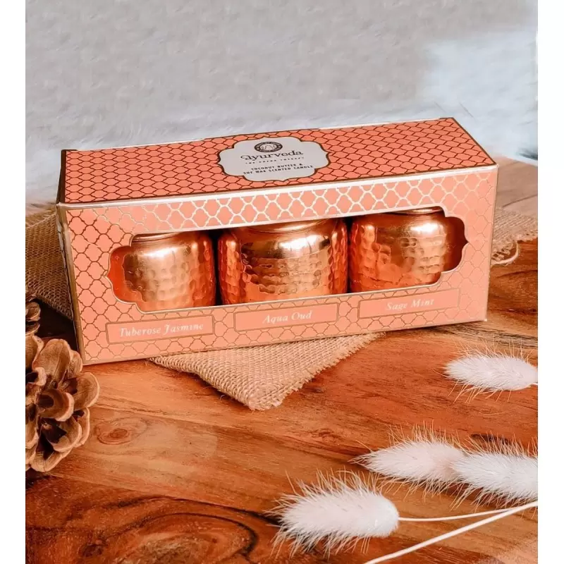 Coffret 3 bougies ayurvédiques véganes - Song of India