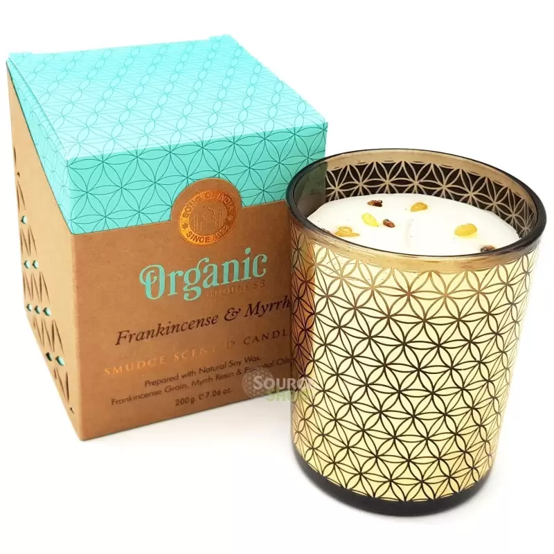 Bougie ayurvédique Encens & Myrrhe - vegan - Organic Goodness