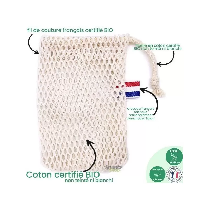Filet à savon en coton BIO - Français & Artisanal