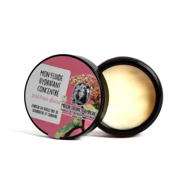 Crème concentrée visage BIO - fraîcheur fleurie - Maison Sidonie Champagne