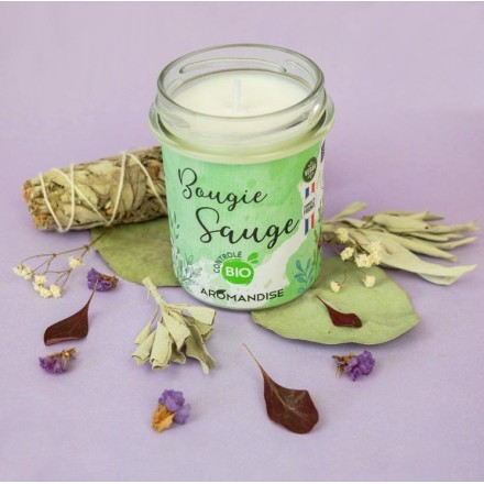 Bougie sauge bio - vegan & naturelle - Aromandise