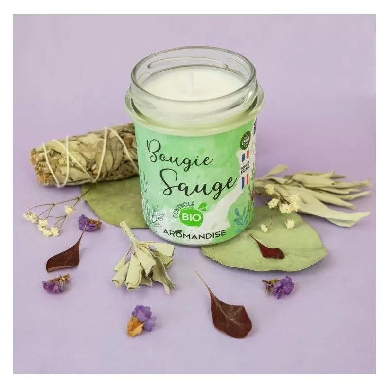 Bougie sauge bio - végétale & naturelle - Aromandise