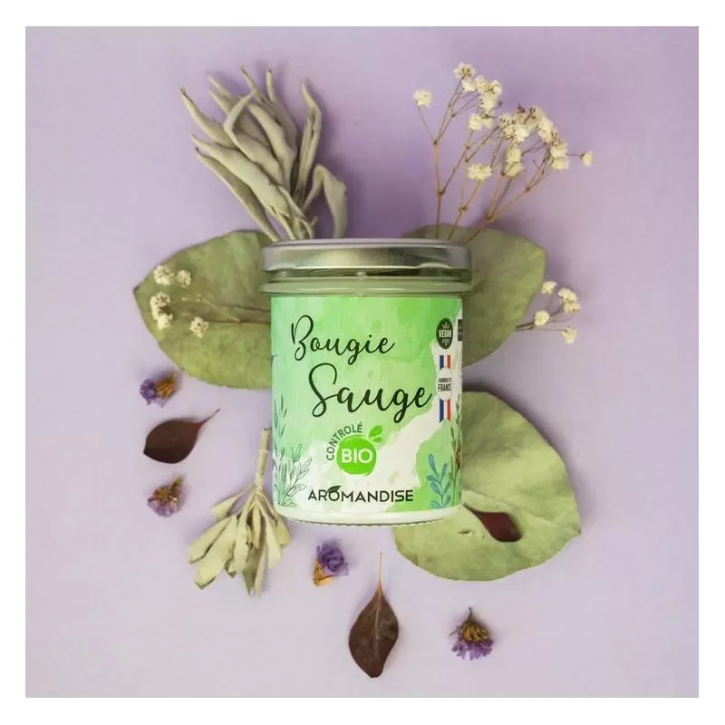 Bougie sauge bio - végétale & naturelle - Aromandise