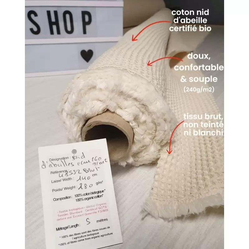 Gant de toilette coton BIO - Artisanal & Français