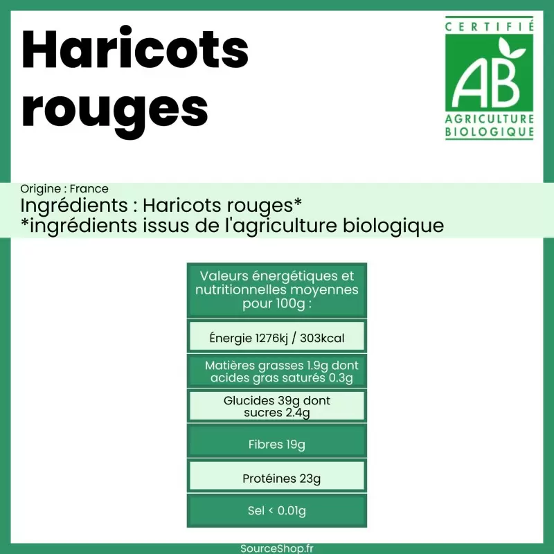 Haricots rouges BIO en vrac