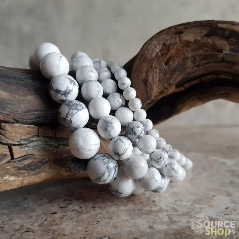 Bracelet Howlite blanche - Qualité A